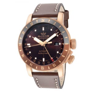 글라이신 남성 에어맨 컨템포러리 브론즈 GMT 자동 시계 336513263920 남성용 44mm GL0549 7850729 158260902