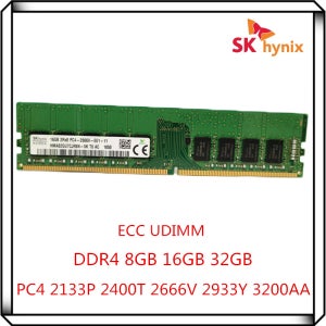 SK 하이닉스 DDR4 8GB 16GB 32GB 2133P 2400T 2666V 2933Y 3200AA PC4 2Rx8 순수 ECC UDIMM RAM 워크스테이션 버퍼링되지 않은 