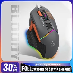 A4Tech Bloody ES52 Pro 마우스 유선 단일 모델 PMW3389 16000dpi RGB 백라이트 전자 스포츠 보조 마우스 Pc 노트북 액세서리