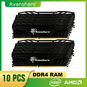 10PCs Avanshare 메모리 램 DDR4 8GB 16GB 2400MHz 2666MHz 3200MHz 방열판이 있는 인텔 AMD 데스크탑 컴퓨터용 메모리 램