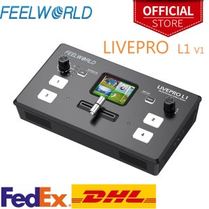 FEELWORLD 멀티 포맷 비디오 믹서 스위처, USB 3.0, 4x HDMI 입력, 카메라 제작, 유튜브, 라이브 스트리밍, LIVEPRO L1 V1