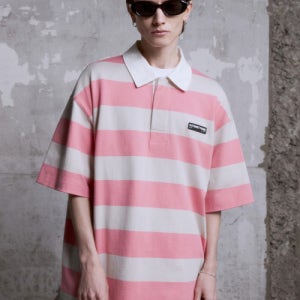 [디써티원] Stripe Rugby Polo T-Shirt (Salmon Pink) DU25UK3006PK