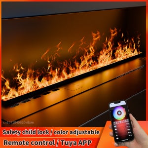 3D 증기 불꽃 전기 벽난로 스마트 App 제어 물 안개 가습기 거실 침실 TV 벽에 대 한 장식 LED 화재