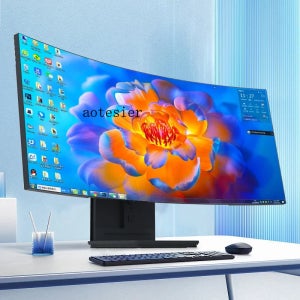 34인치 커브드 올인원 PC 4K HD 피쉬 스크린 올인원 컴퓨터 16GB 램 조절 가능한 사무용 컴퓨터