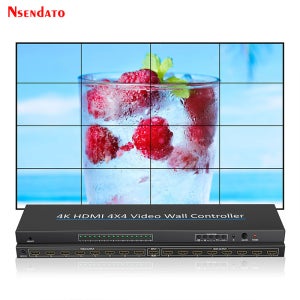 HDMI 비디오월 컨트롤러 스티칭 4x4 4K 비디오월 디스플레이 프로세서 2x2 2x3 3x3 5x2 6x2 2x7 7x2 3x5 5x3 16 화면 접합