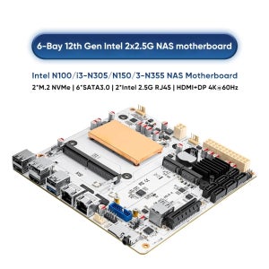 6베이 인텔 N150 트윈 레이크 방화벽 NAS 마더보드 1*PCIEx4 2*인텔 i226-V 2.5G 2*M.2 NVMe 6*SATA3.0 DDR5 미니 ITX 메인보드