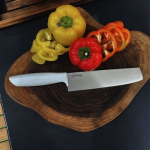 아베나키 티타늄 카바이드 초경량 중식도 캠핑 바베큐 칼 칼집세트