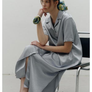 [디온즈] ILK LOOSEFIT V-NECK SHIRT DRESS [BLUE] FID4XX00029