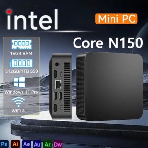 인텔 코어 N150 980HK 윈도우 11 프로 휴대용 PC 컴퓨터 16GB 램 1/2TB SSD WIFI 6 BT5.2 4K 60Hz HD 미니 게이밍 사무용 학습용 PC