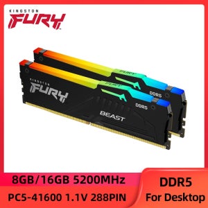 킹스톤 퓨리 비스트 DDR5 RGB 8GB 16GB 4800 5200 5600MHz 데스크탑 AMD 인텔 CPU 메인보드 메모리 램 288핀 1.1V