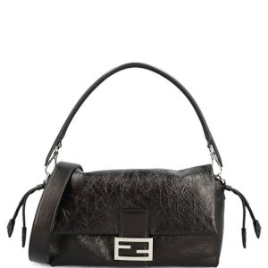 펜디 토트백 8BR856 B14M F0QA1 NERO 26FW 소프트 미디움 바게트 백 in 블랙 crackled 레더 8BR856B14MF0QA1 158357348