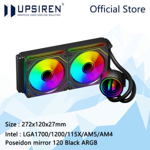 UPSIREN 포세이돈 미러 240 ARGB 올인원 수냉 라디에이터/TDP260W 인피니티 미러 조명 효과/LGA1700/AM5 지원