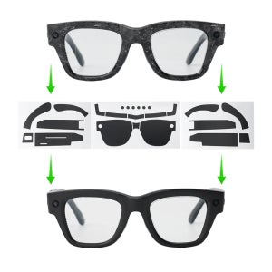 Ray-Ban Meta Display 48-23 표준 스마트 안경 프레임 템플용 HiBloks 보호 커버 매트 블랙 스티커 액세서리