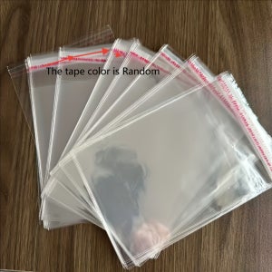 300/400개/500개 투명 비닐봉투, 자체 접착식 밀봉, 테이프 색상 랜덤 OPP백