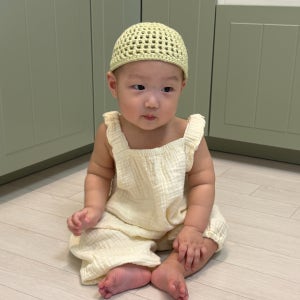 [백일/돌선물] 아기 유아 여름 코튼 네트 뜨개 모자 메쉬비니, 디어오목