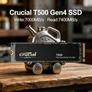 크루셜 T500 OEM 정품 CT1000T500SSD8 1TB PCIe Gen4 NVMe M.2 SSD 7300MB/s 고속 게이밍 드라이브 PS5 노트북 PC 호환
