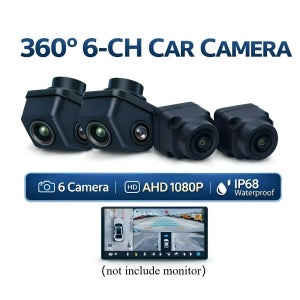 360도 버드뷰 차량 카메라 3D 6채널 AHD 1080P 서라운드 뷰 시스템 IP68 방수 야간 투시 광각 카메라 (자동차, SUV, 트럭용)