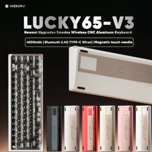 웨이카브 러키65 V3 NUT75 NUT65 무선 알루미늄 기계식 키보드 키트 60% 75% 블루투스 2.4G 유선 RGB 핫스왑 게이머 키보드