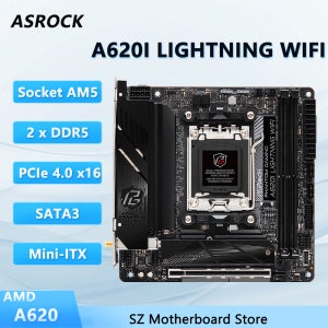 ASROCK A620I LIGHTNING WIFI 미니-ITX 마더보드 AMD A620 AM5 DDR5 M.2 지원 PRO 8700G 8500G 7600 9600 9950 CPU