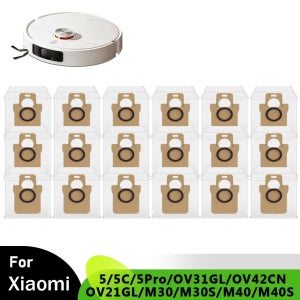 Xiaomi Mijia 로봇 진공청소기 5/5C/5Pro/OV31GL/OV42CN/OV21GL/M30/M30S/M40/M40S용 먼지 봉투 고효율 먼지 수집 부품