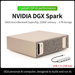 NVIDIA DGX Spark 데스크탑 AI 슈퍼컴퓨터, 128G RAM + 4T 스토리지 탑재, 고성능 AI 컴퓨팅 워크스테이션