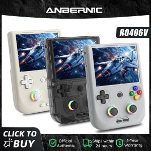 Anbernic 안베르닉 RG406V 휴대용 게임 콘솔 4인치 IPS 터치스크린 안드로이드 13 유니소크 T820 64비트 게임 플레이어 5500mAh RGB 조명