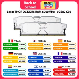 Lexar THOR OC DDR5 RAM 16GBx1/16GBx2 6000MHz CL36 CXMT DRAM 칩 인텔 XMP 3.0 및 AMD EXPO 오버클럭킹 메모리(PC 게이머