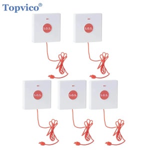 Topvico1/2/3/5pcs 433mhz SOS 패닉 버튼 노인용 비상 호출, 원키 프레스/당신을 도와주세요. 간병인 호출기