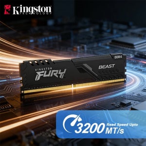 킹스톤 FURY 비스트 DDR4 RAM 3200MHz 8GB/16GB/32GB CL16 인텔 AMD 데스크탑 메모리