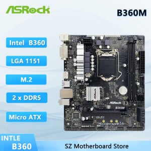 ASRock B360M 마더보드 인텔 B360 LGA 1151 DDR4 32GB 마이크로 ATX 지원 i7-9700 i5-9400 i5-8400 i3-8100 CPU