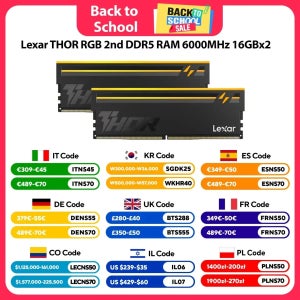 Lexar THOR RGB 2nd DDR5 RAM 6000MHz 16GBx2 CL38 1.35V 마이크론 DRAM 칩 게이밍 데스크탑 메모리 오버클럭킹 인텔 XMP 3.0 AMD 