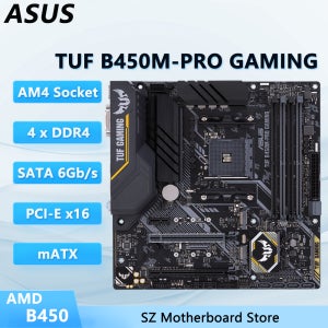 B450 메인보드 AM4 ASUS TUF B450M-PRO 게이밍 지원 CPU Ryzen R5-5600X R5-5500 R7-5800X R7-5800X3D R3-3100 M.2 m