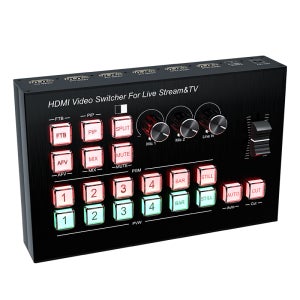 HDMI 라이브 스트림 스위치 4 in 2 out HDMI 멀티 카메라 스트리밍 라이브 비디오 믹서 스위처 방송국 PIP Type-C 기록