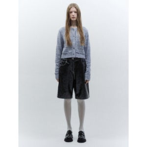 인사일런스우먼 포우 레더 버뮤다 팬츠 Black