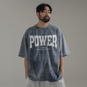 (XL-6XL)크닌 셀파워싱 반팔티[EDE 빅사이즈 나염반팔티 오버핏 스트릿룩]