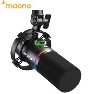 MAONO PD200X XLR/USB 다이나믹 마이크 (게이밍, 녹음, 스트리밍, 유튜브용) 금속 마이크 (소프트웨어 탭-투-뮤트, 게인 노브 포함)