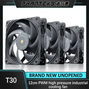 PHANTEKS T30 산업용 등급 고압 12CM PWM 수냉식 팬, 듀얼 Vapo 베어링, 120X120X30MM 강력한 쿨러 마스터