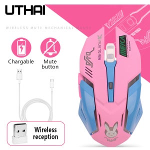 DB70 2020 LED 백라이트, PC 노트북 마우스, 다양한 옵션 컴퓨터 액세서리가 포함된 새로운 2.4G 충전식 무선 마우스