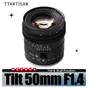 TTARTISAN 틸트 50mm F1.4 MF 풀 프레임 카메라 렌즈(스튜디오 사진용) 소니 E 니콘 Z 후지필름 XF M43 L-마운트와 호환 가능