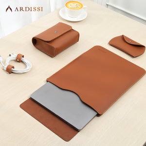 노트북 슬리브 케이스 파우치 (MacBook Mac Book iPad) Air M1 M2 13 3 14 2 15 6 16 Pro 12 9 11 인치 커버 백 세트 비건 가죽