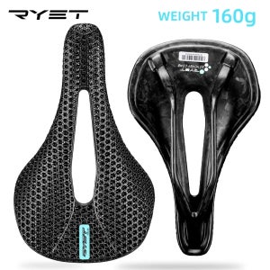 RYET 3D 인쇄 자전거 탄소 안장 140mm 142mm 슈퍼 라이트 도로 MTB 레이싱 EVA 안장 자전거 좌석 쿠션 사이클링 좌석 부품