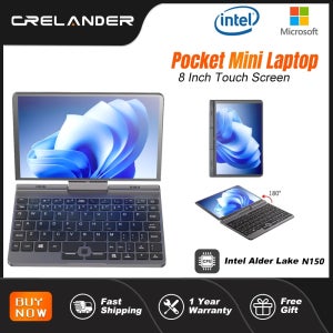 CRELANDER P8 8 인치 미니 노트북 터치 스크린 회전 360도 Intel Alder N150 12GB WiFi6 노트북 태블릿 PC Protable 노트북