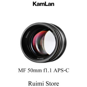 Kamlan 50mm f1.1APS-C Canon EOS-M SONY E-마운트 Fuji X M4/3 미러리스 카메라용 대형 조리개 수동 초점 렌즈