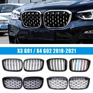 BMW X3 G01 X4 G02 2019 2020 2021 자동차 튜닝 용 전면 신장 그릴 그릴 광택 블랙