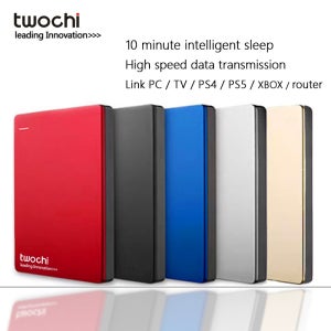 TWOCHI 슈퍼 외장 하드 드라이브 디스크, USB 3.0 HDD 저장 장치, PC, Mac, 태블릿, Xbox, PS4, TV용, 무료 디자인, 로고 추가, 2TB, 1TB