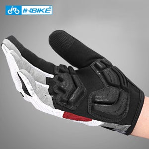 INBIKE 전체 손가락 사이클링 장갑, MTB 자전거 라이딩용 내구성 장갑, 야외 오토바이 액세서리, 터치 스크린 패딩 IF239