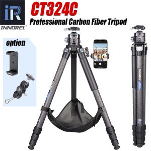 컴팩트 탄소 섬유 삼각대, 스톤 백 포함, 이노렐 CT324C 헤비 듀티 여행용 카메라 스탠드, 캐논 소니 니콘 DSLR 캠코더