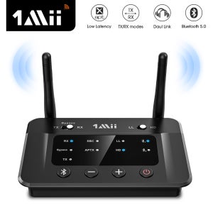 블루투스 수신기 송신기 aptX LL HD 오디오 광학 3.5mm 2RCA 3 인 1 무선 블루투스 어댑터, TV 스피커 PC용, 1Mii B03