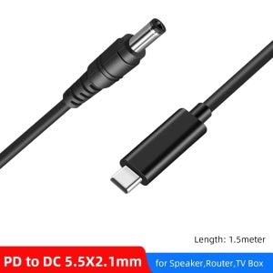 USB C PD to DC 12V 5.5x2.1mm 변환기 케이블 팬 테이블 램프 라우터 스피커 CCTV 카메라 12V 유형 C 충전 어댑터 코드