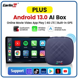Carlinkit CarPlay Ai TV Box Plus Android13 64G 128G QCM 4/8 코어 무선 CarPlay Android Auto YouTube Netfl